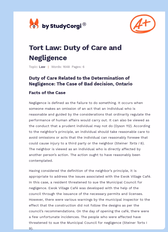 Do public authorities owe a duty in tort?