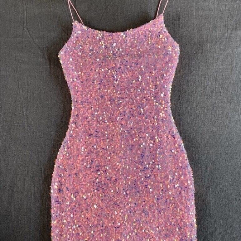 ¿Qué es el vestido largo de lentejuela Rosa?