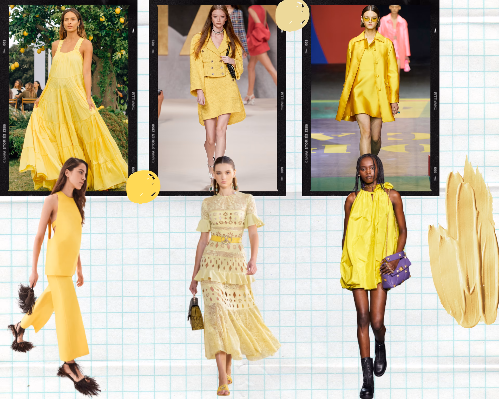 ¿Cómo combinar un vestido amarillo?